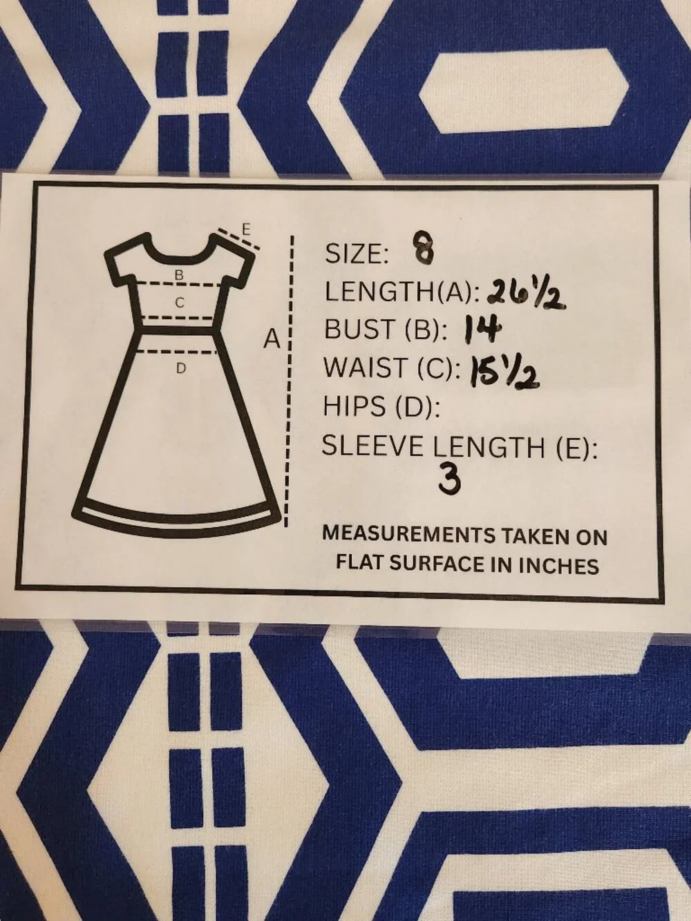 Gymboree blue and white print dress size 8